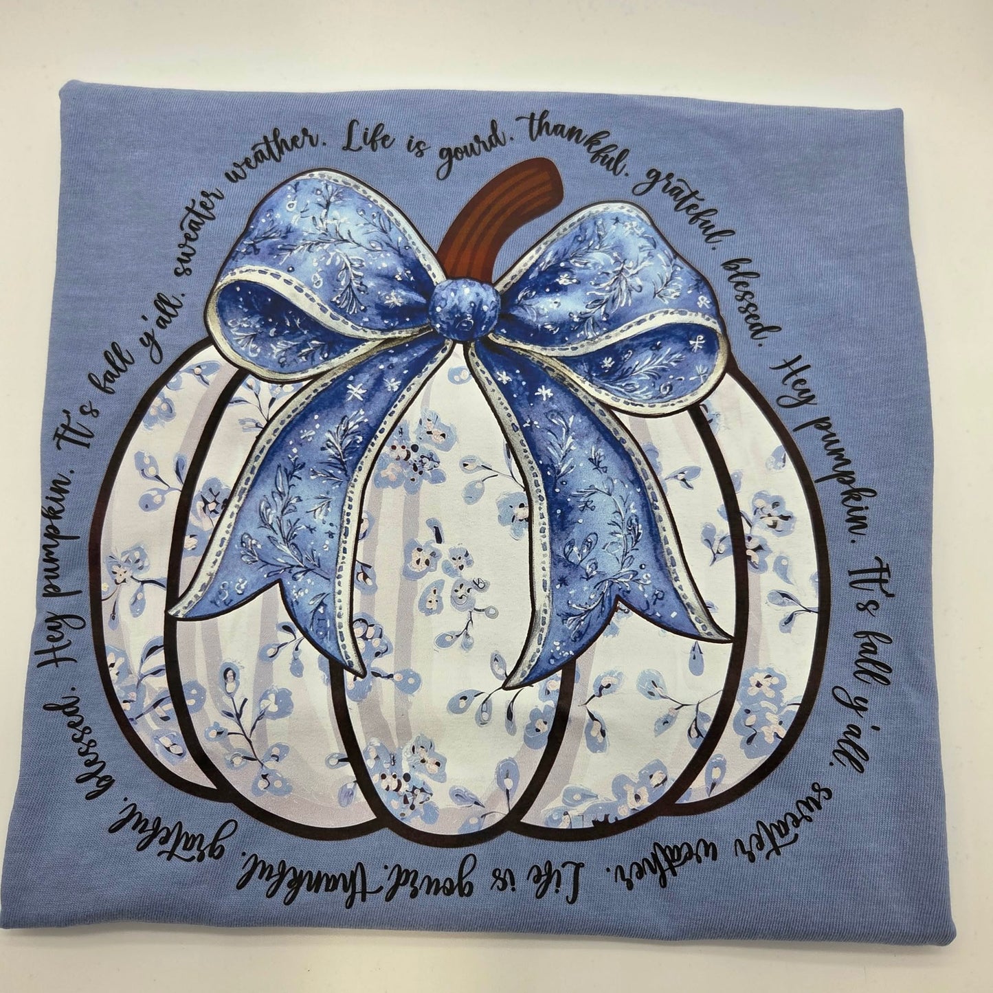 Blue pumpkin tee-Saving Grace Tee Co.