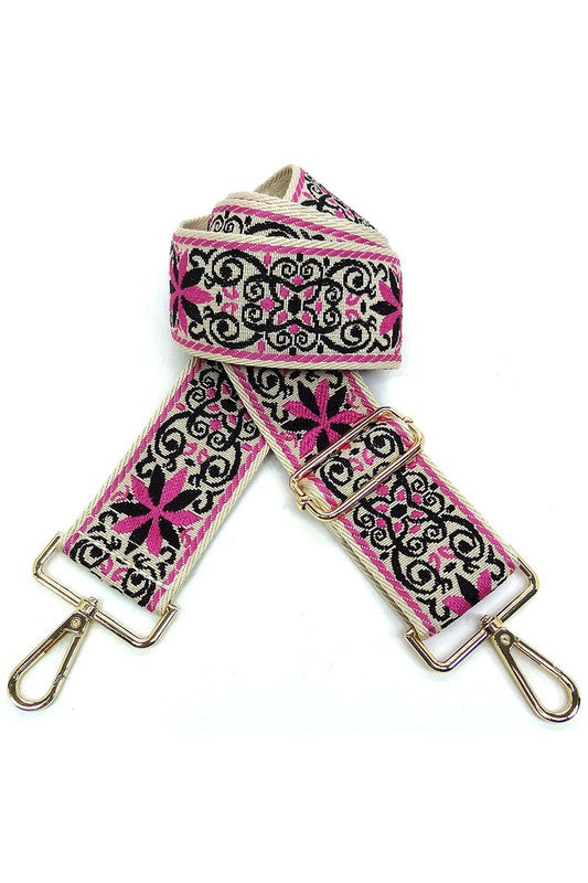 Aztec Diamond Pattern Strap for Handbags/Purses - Geometric Tribal Design - Adjustable Shoulder to Crossbody - Guitar-inspired Stylish Strap
