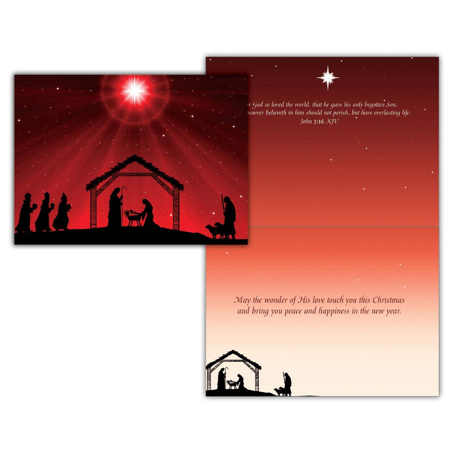 Crown Point Graphics - Christmas Nativity, 12 Boxed Christmas Cards with KJV
