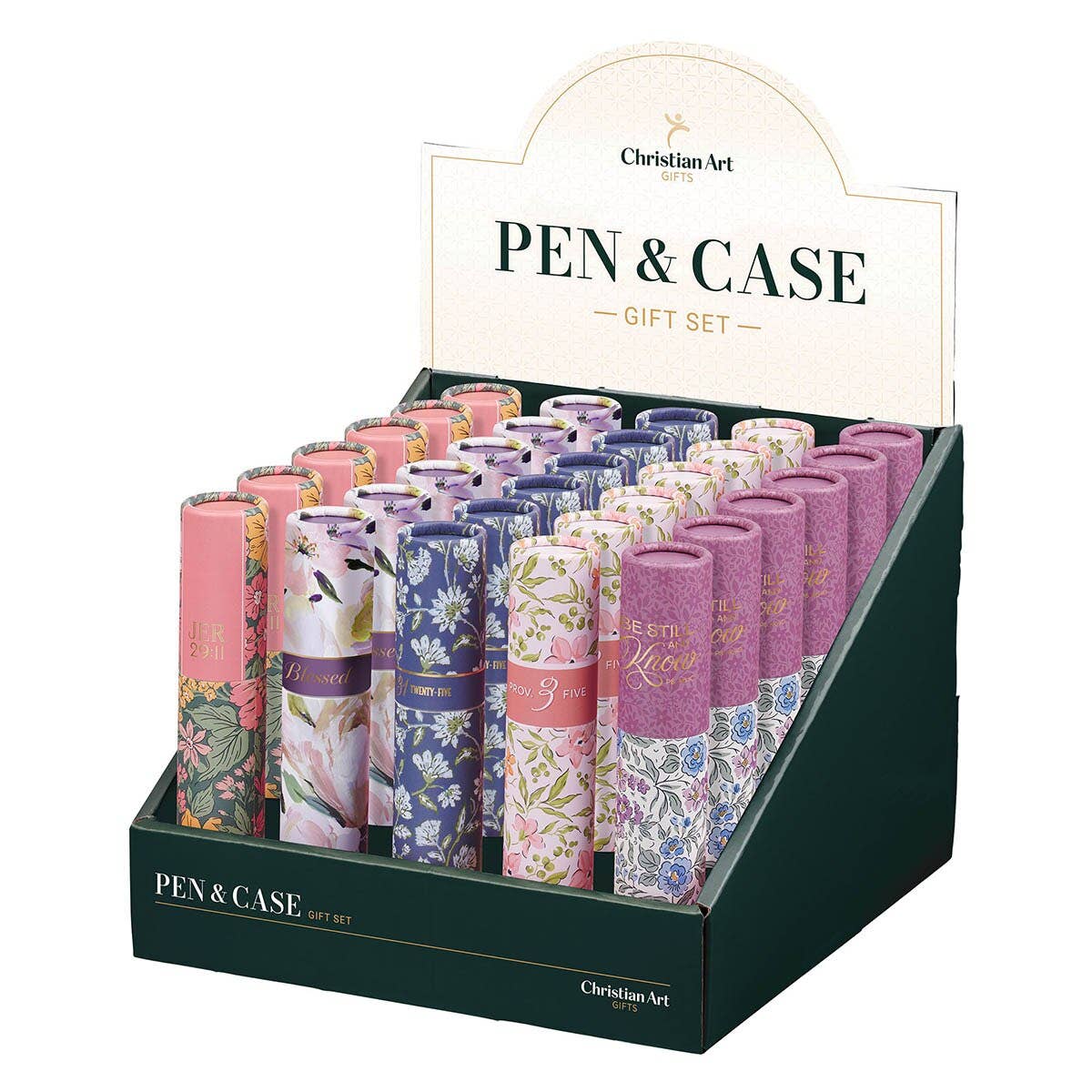 Christian Art Gifts - Pens in Cardboard Tube 30pc Merchandiser (PEN431 - PEN435)