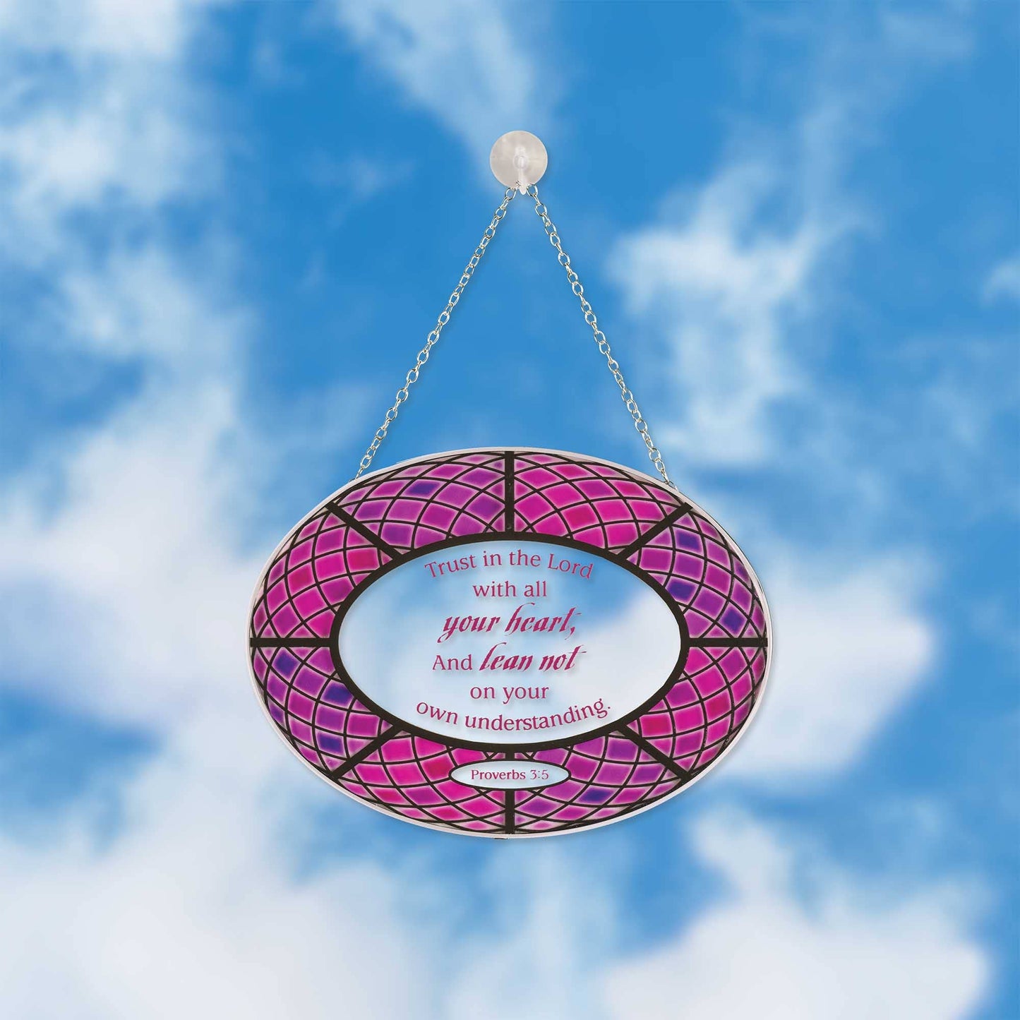 Dicksons - Oval Suncatcher Trust In the Lord 9"