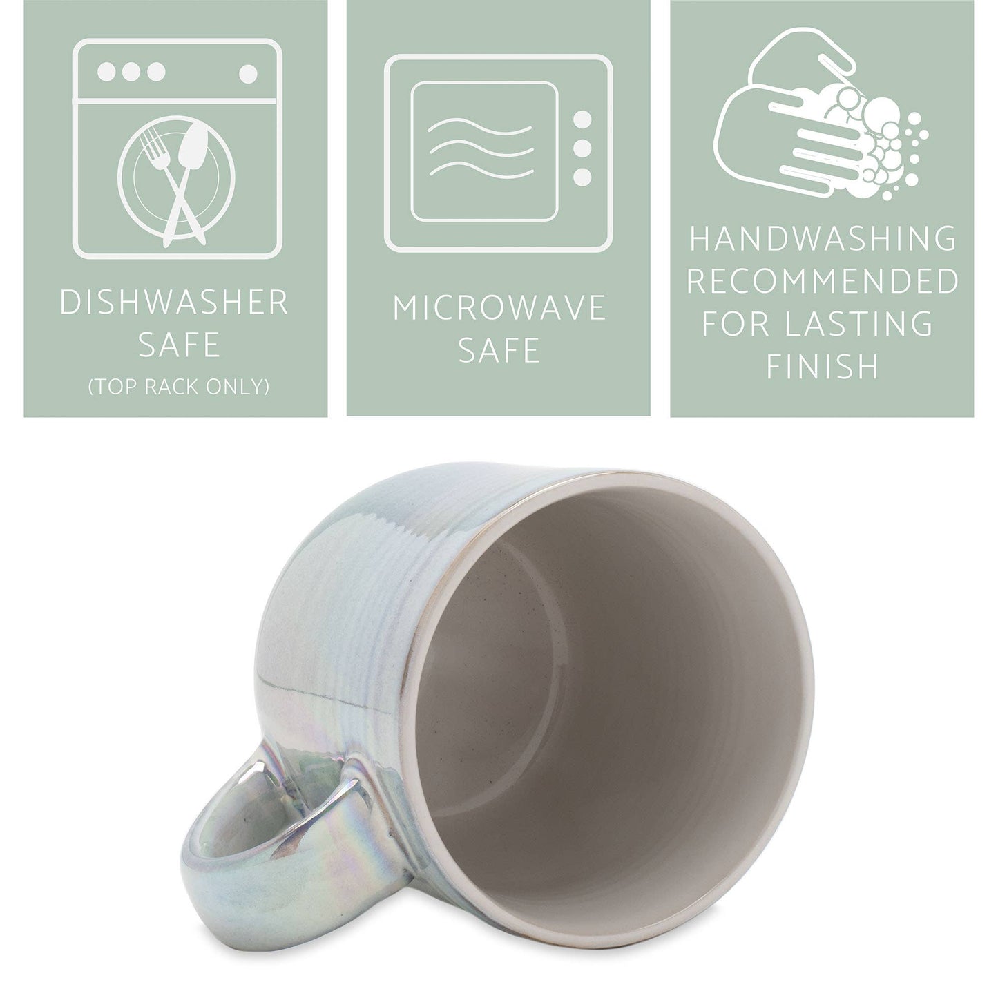 EAST AVENUE - Mug 17oz Iridescent Ribbed White