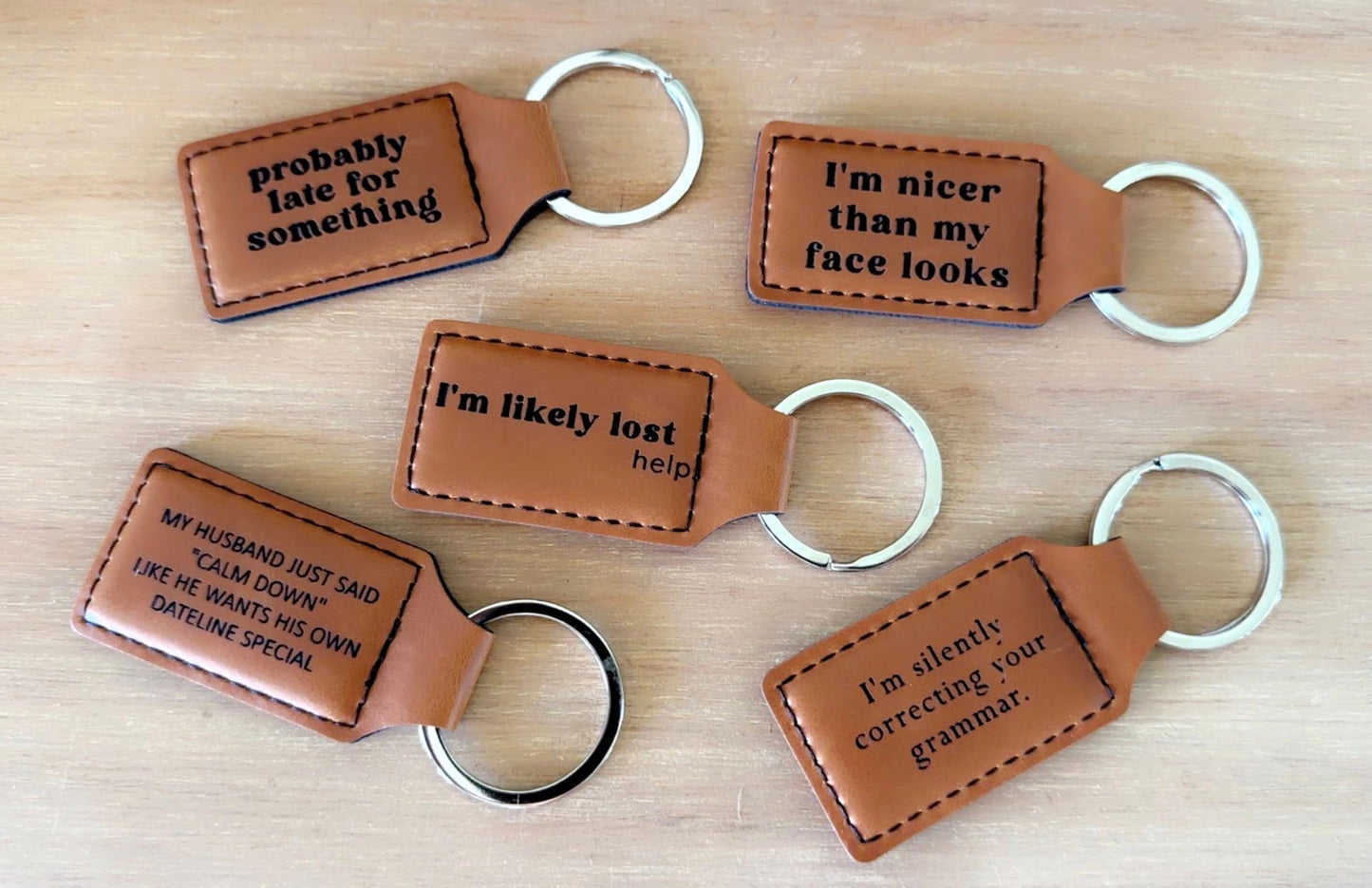 This Little Light of Mine Designs- Leather Key Chain