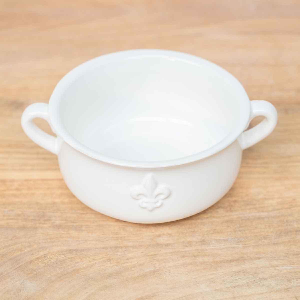 The Royal Standard - LaFleur Double Handle Bowl Antique White 7x2.75x5.5