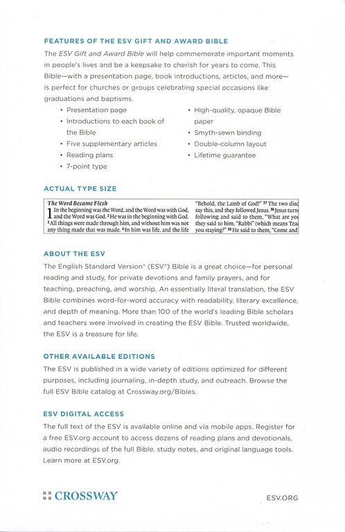 ESV Gift and Award Bible (TruTone Imitation Leather, Blue)