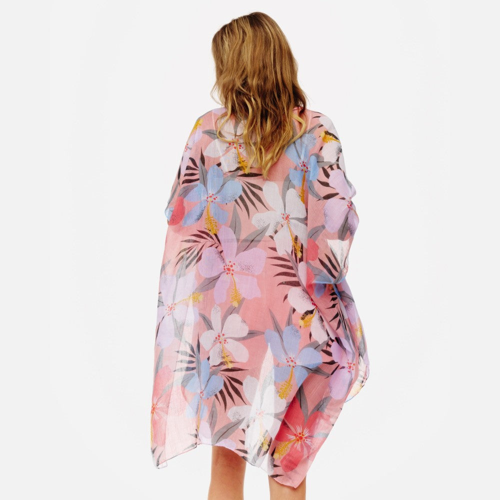 Lightweight Large Lily Printed Kimono