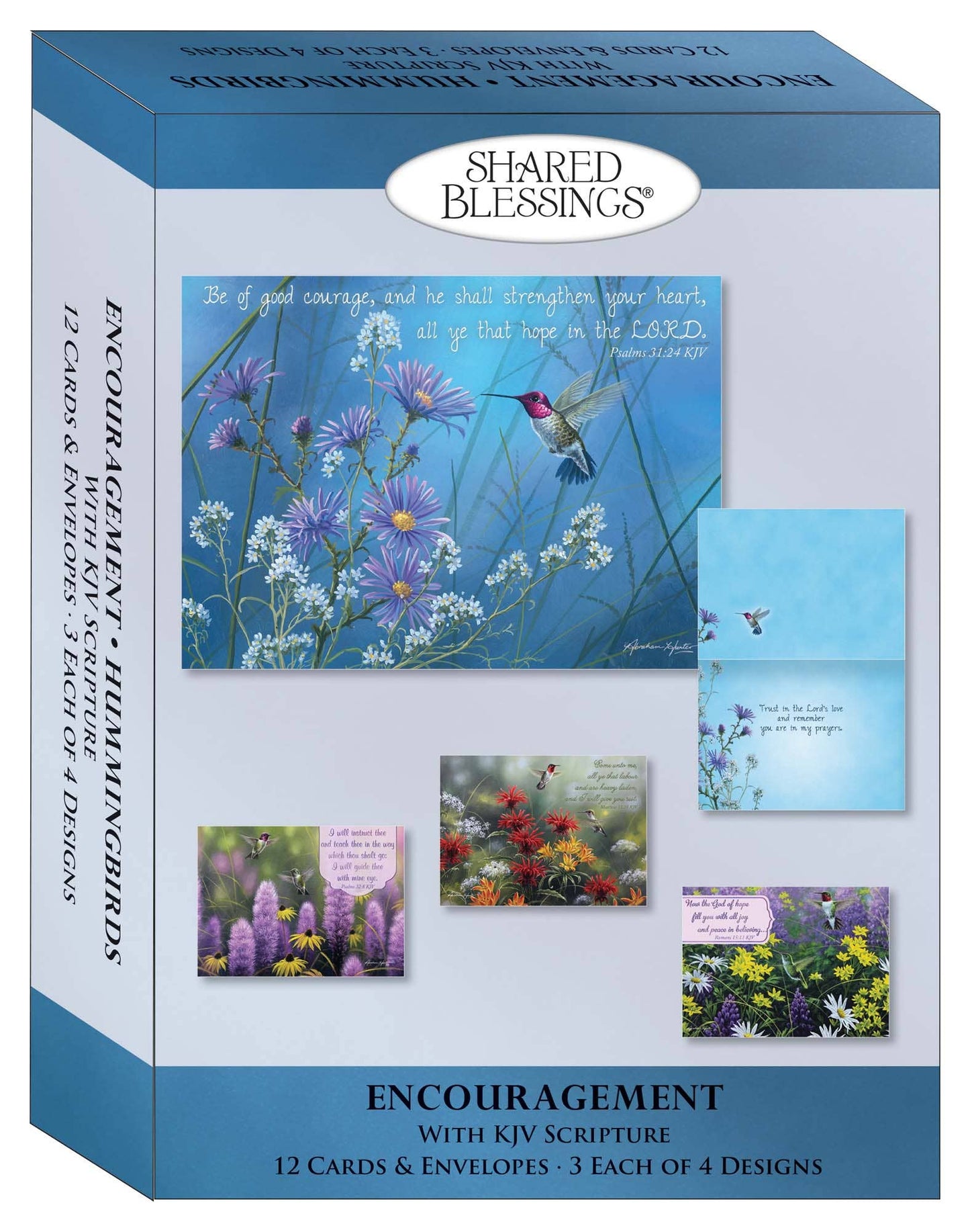 Crown Point Graphics - Hummingbirds - Box of 12 Assorted Encouragement Cards by Shared Blessings