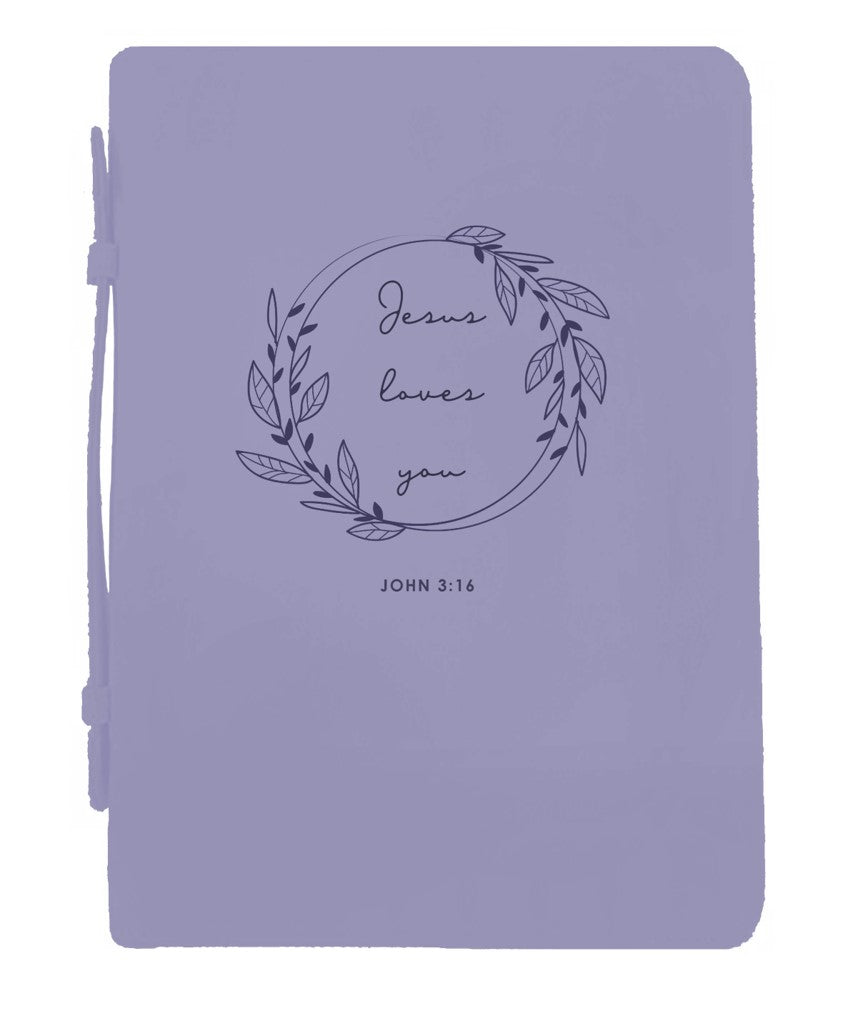 Jesus Loves You Bible Cover Violet XL