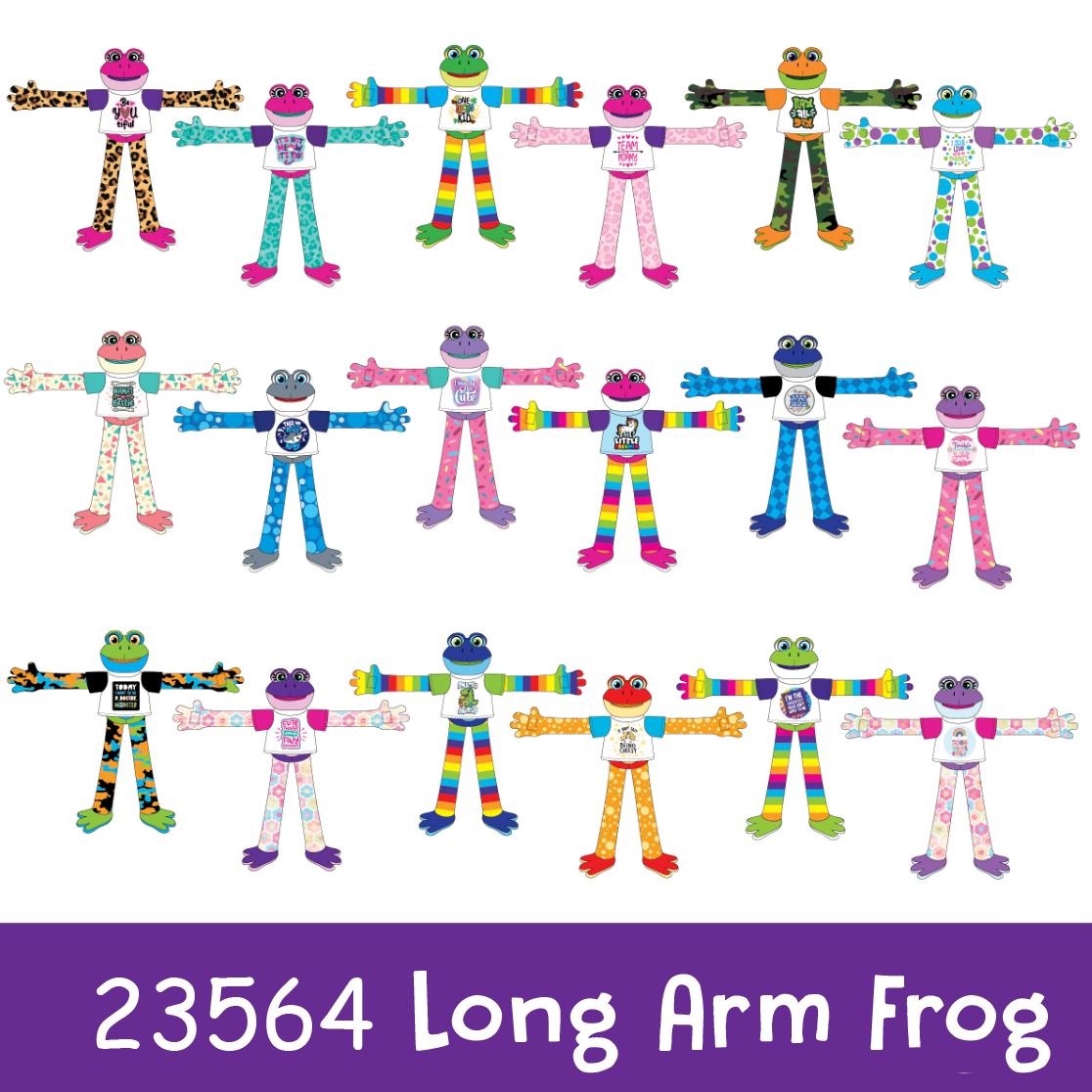 Novelty Closeout - Funky Frog 18" Large Long Arm Plush Toy