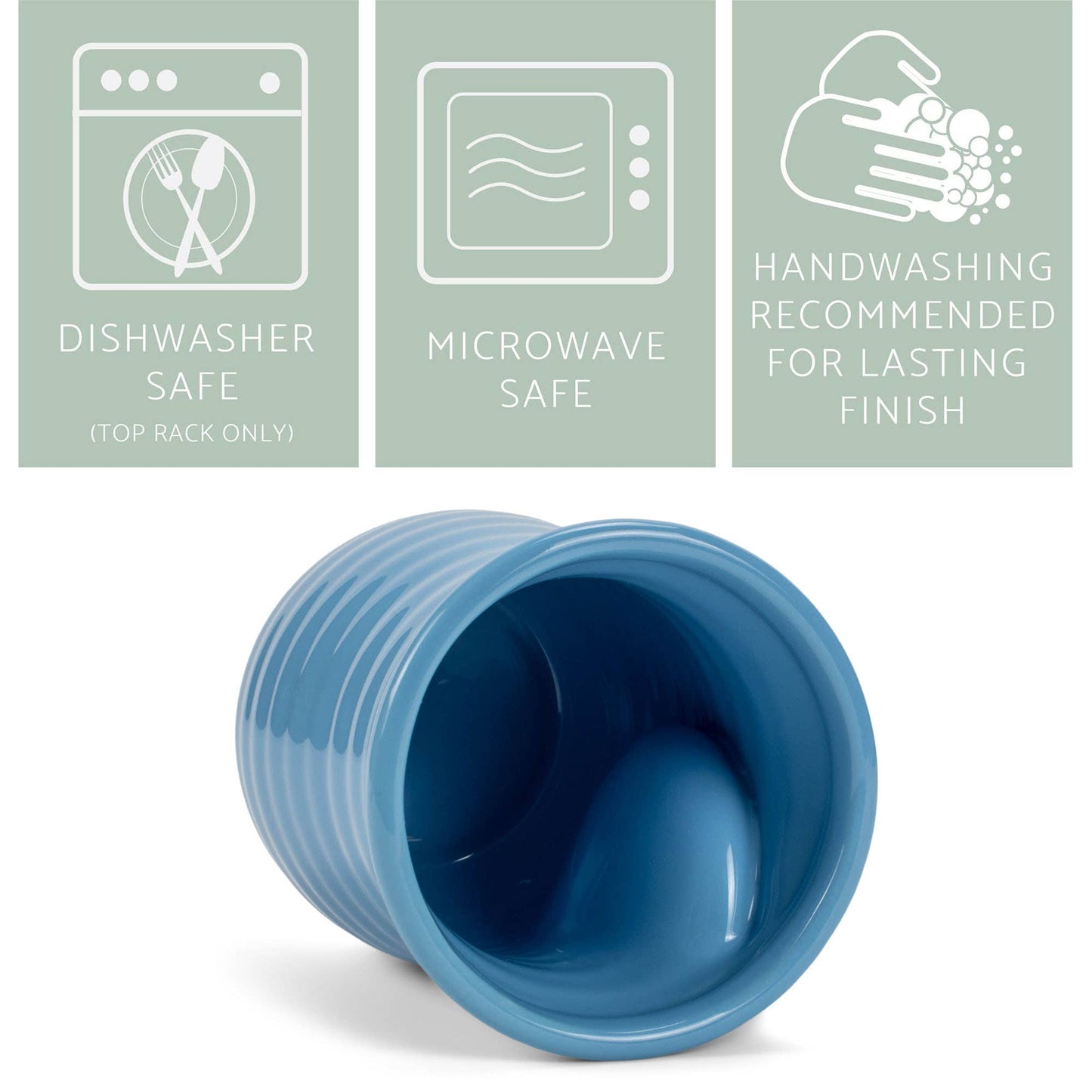 EAST AVENUE - Handwarmer Mug Ribbed Blue 14 Oz