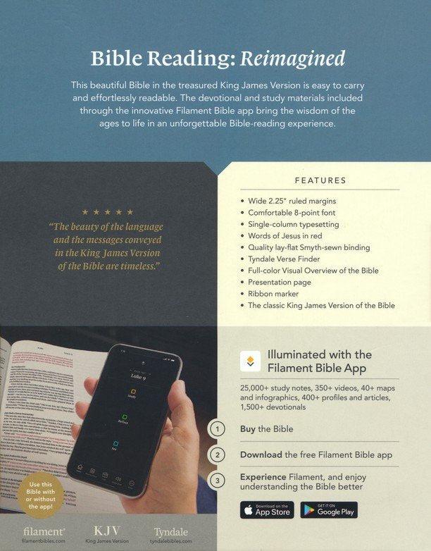 KJV Wide Margin Bible, Filament Enabled Edition, Soft imitation leather, Pink Rose Garden