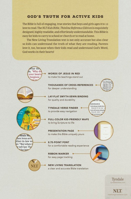 NLT Kid's Thinline Reference Bible--soft leather-look, camo blue