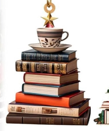 Flowered Coffee Cup on a Stack of Books