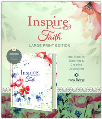 NLT Inspire FAITH Bible Large Print, Filament Enabled--hardcover, wildflower meadow