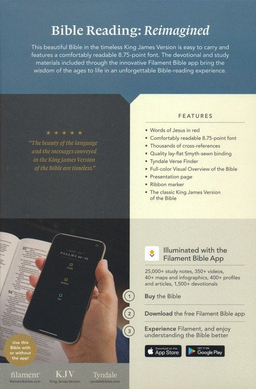 KJV Thinline Reference Bible, Filament Enabled Edition, LeatherLike, Floral Frame Purpleib