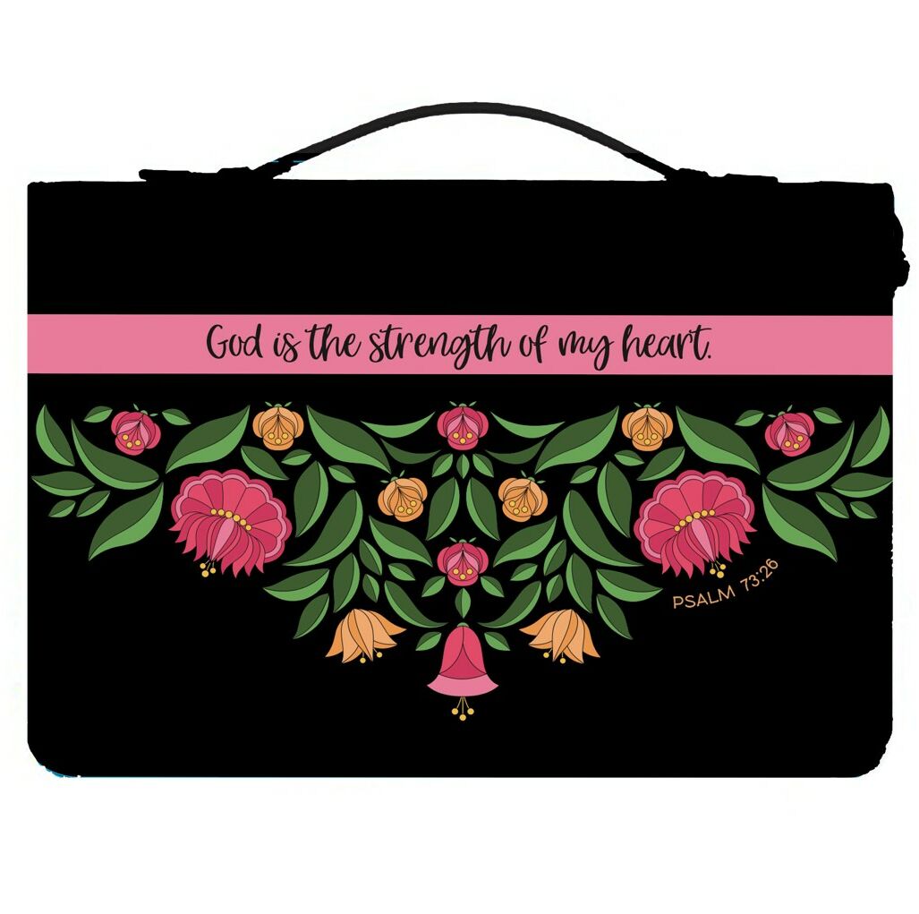 GOD IS THE STRENGTH BIBLE COVER BLACK XL