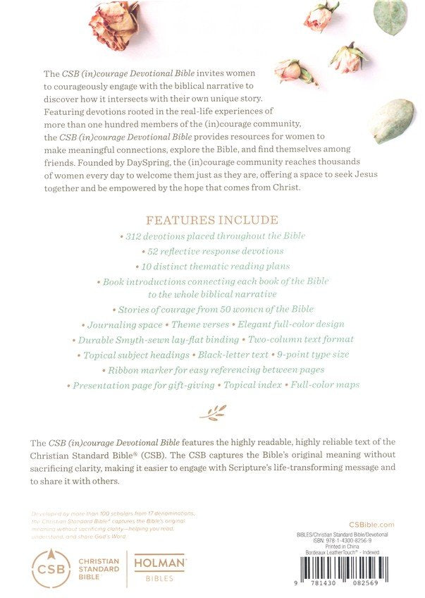 CSB (in)courage Devotional Bible--soft leather-look, bordeaux (indexed)