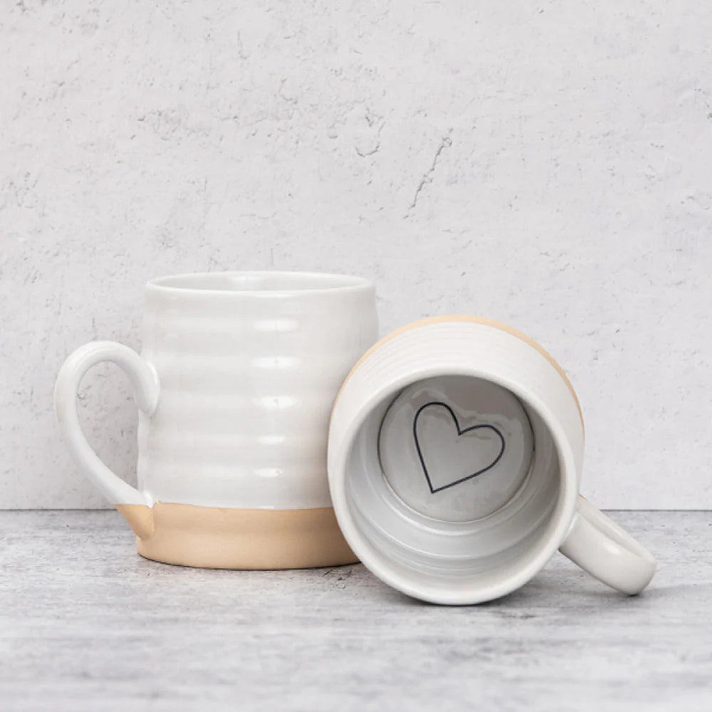 Hidden message heart mug