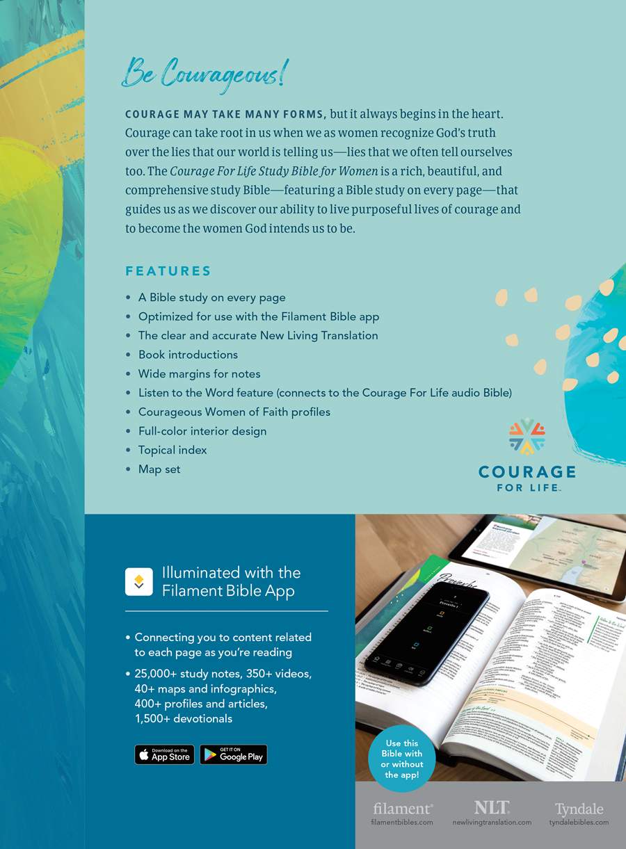 NLT Courage For Life Study Bible for Women, Filament Enabled