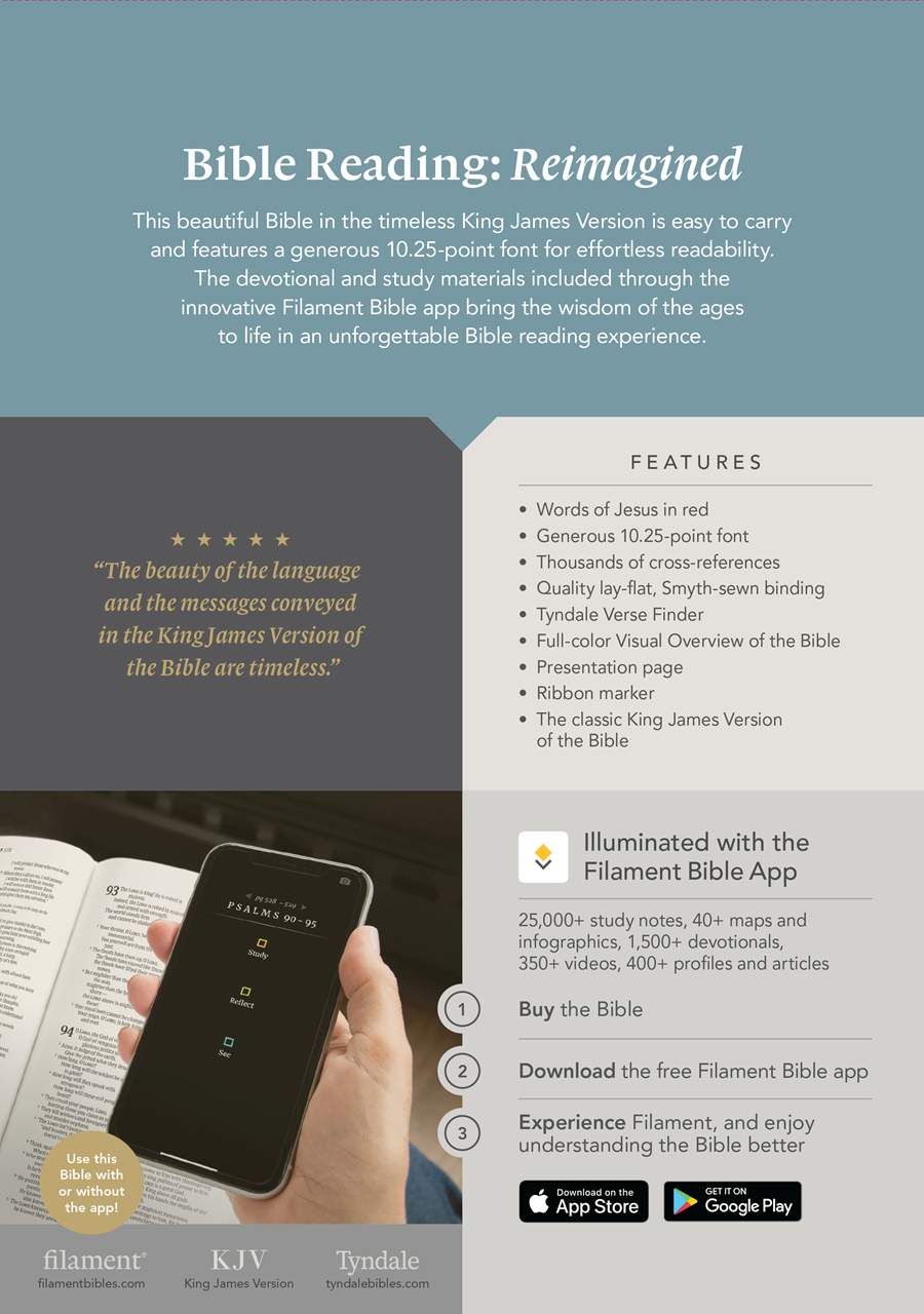 KJV Large Print Thinline Reference Bible, Filament Enabled