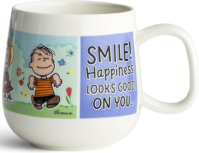 DaySpring Peanuts Smile! Happiness Looks Good On You Ceramic Mug, 16oz