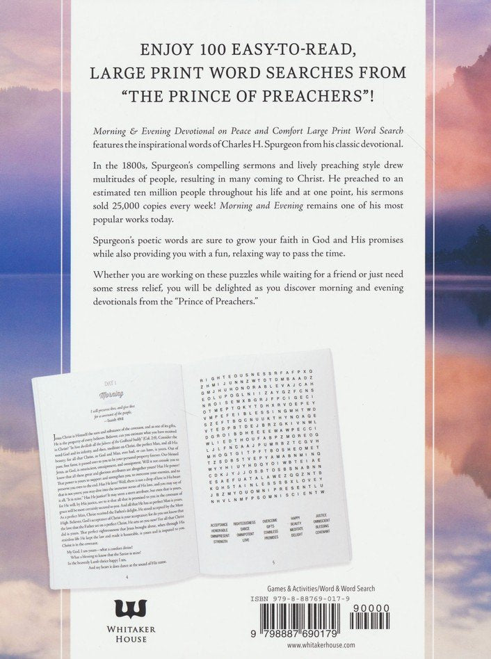Mornings and Evenings of Peace and Comfort Word Search - large print edition