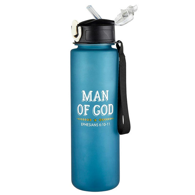 Man of God Water Bottle w/ Straw