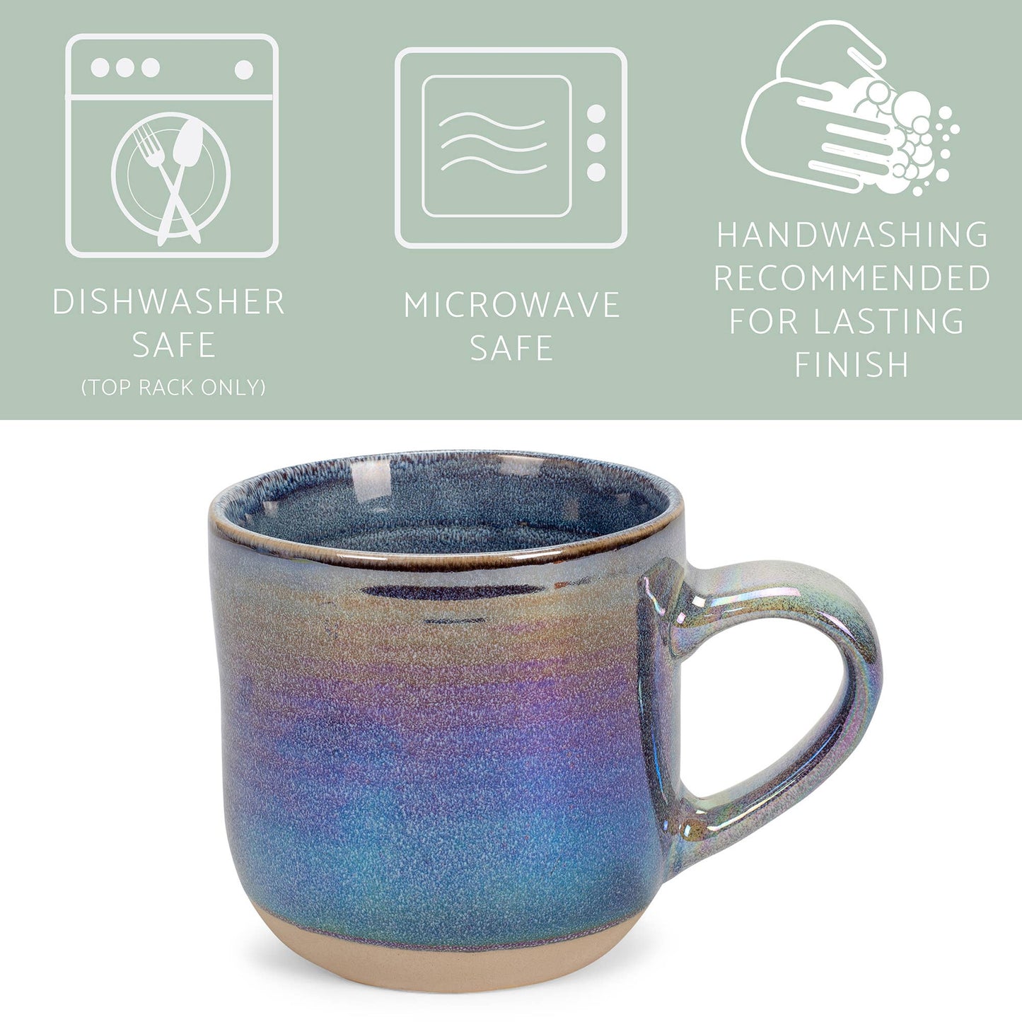 EAST AVENUE - Mug 17oz Iridescent Ribbed Purple