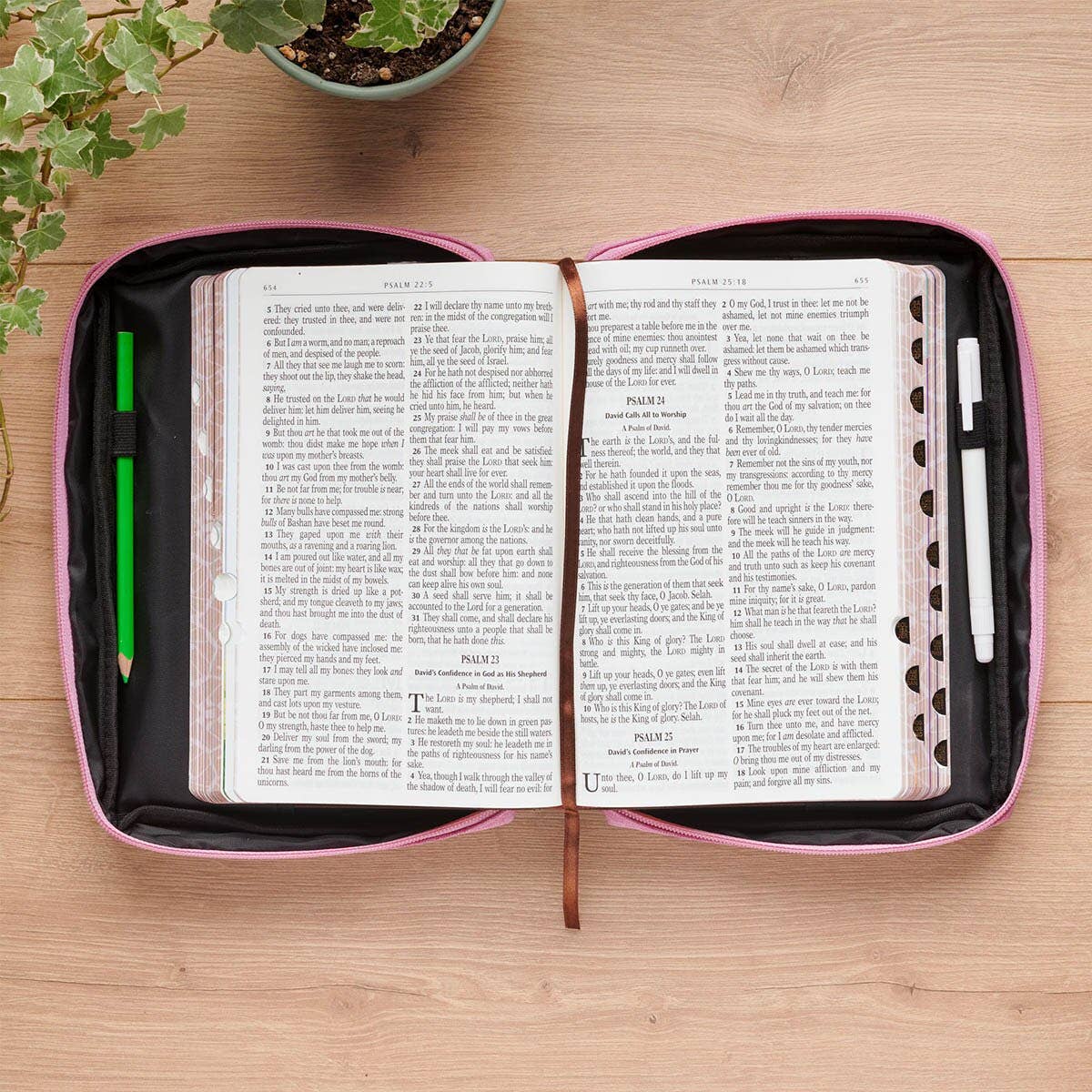 Christian Art Gifts - Bible Cover Fashion Pink A Glad Heart Makes Cheer Prov 15:13