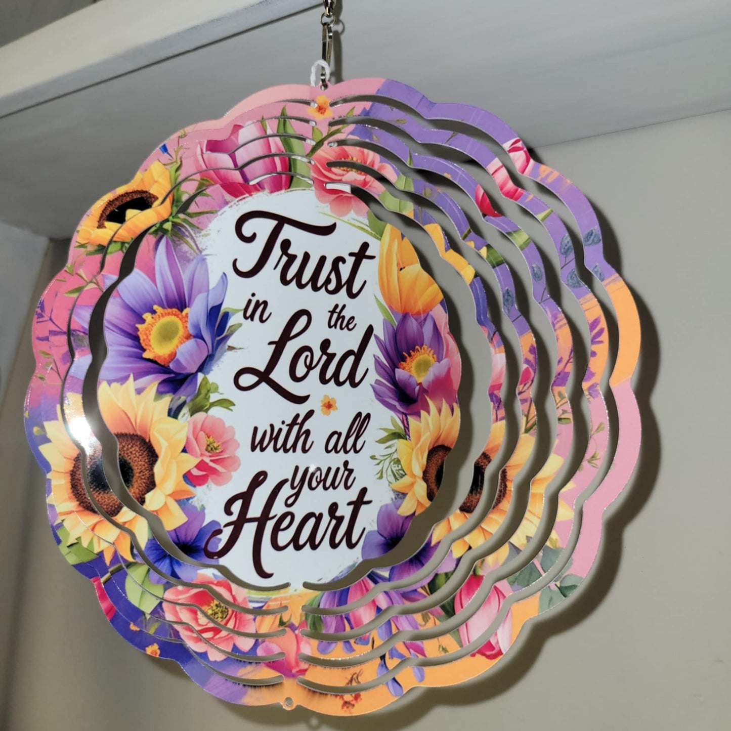 Farmhouse & Grace- Metal Wind spinner, TRUST IN THE LORD