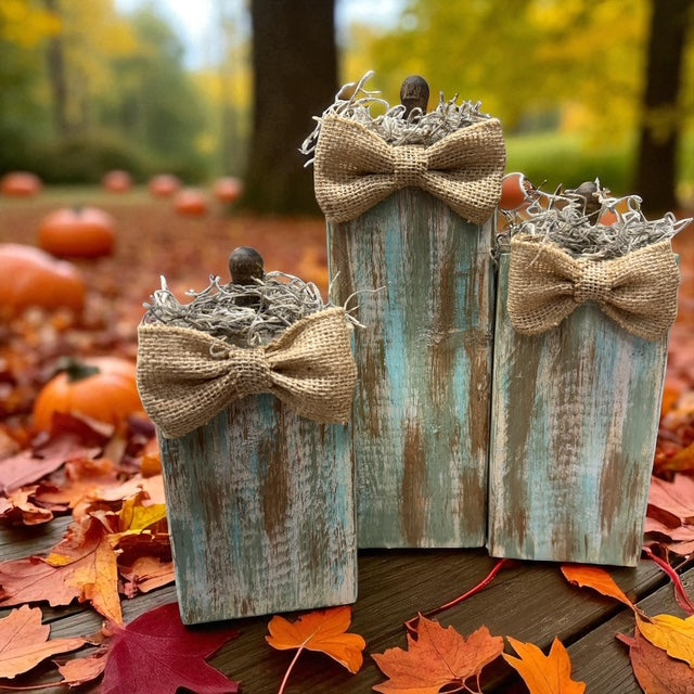Created with Heart- 3 piece wooden pumpkin set