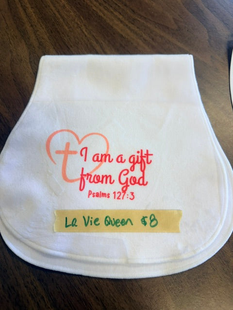 I am a gift from God, diaper rag- La Vie Queen Collective