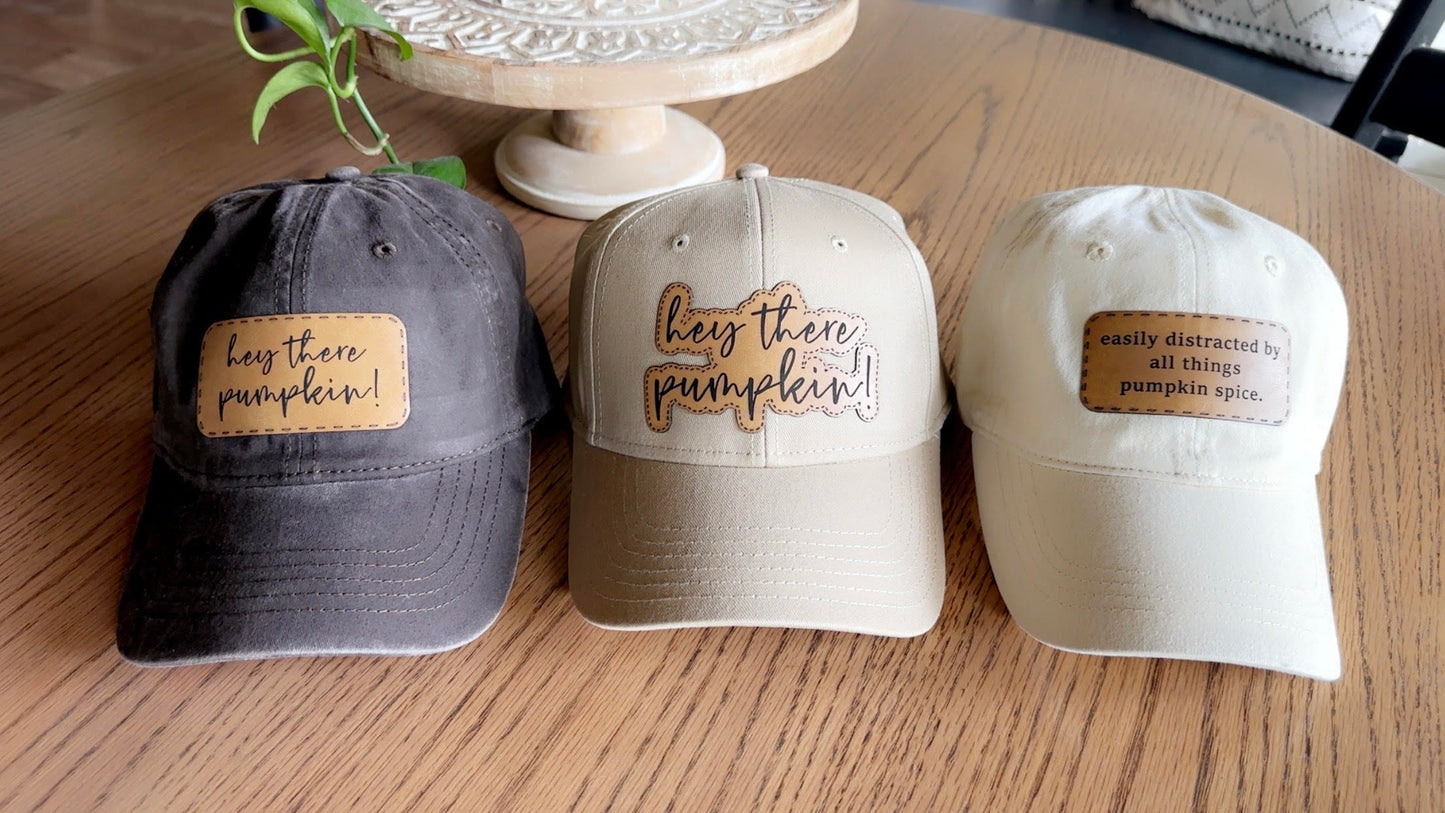 This Little Light of Mine- leather patch caps, fall theme