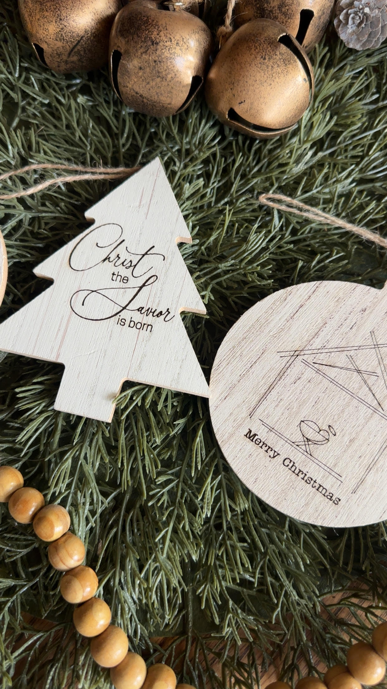 This Little Light of Mine-White washed ornaments 3.00