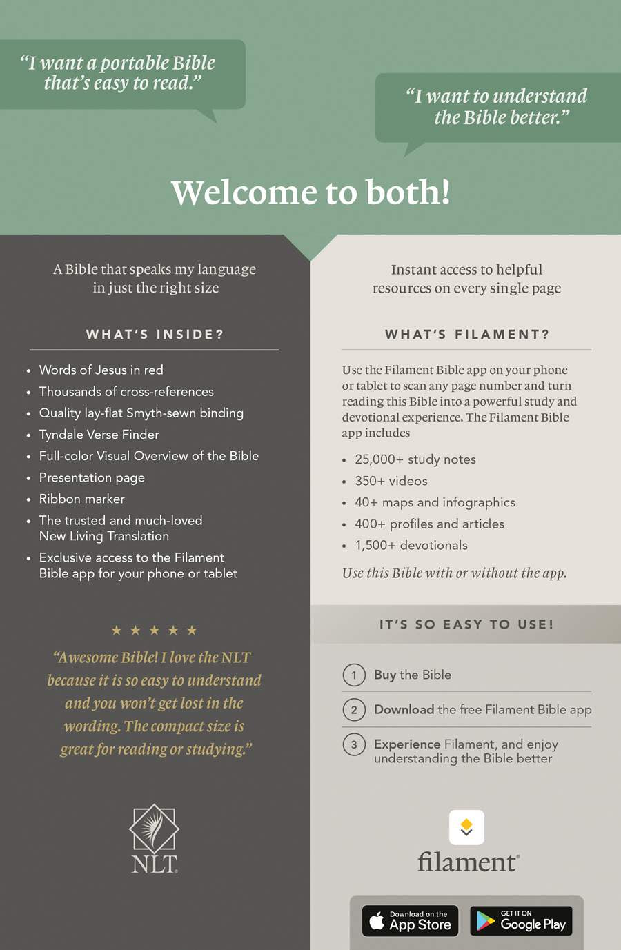 NLT Thinline Reference Bible, Filament Enabled Edition--soft leather-look