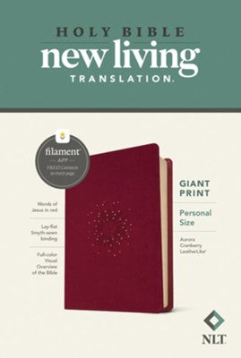 NLT Personal-Size Giant-Print Bible, Filament Enabled Edition--soft leather-look, aurora cranberry