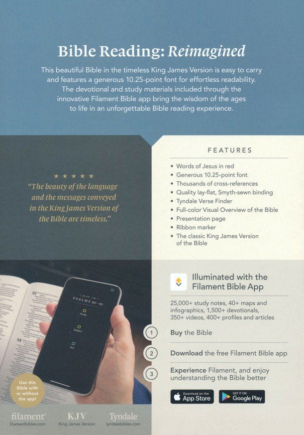 KJV Large-Print Thinline Reference Bible, Filament Enabled Edition--soft leather-look, teal