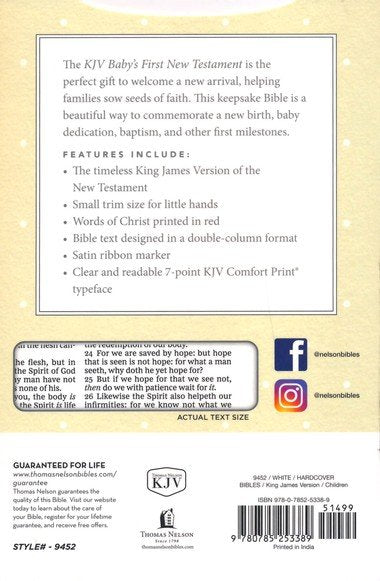 KJV Baby's First New Testament--hardcover, white