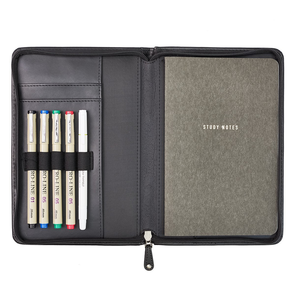 Black Faux Leather Bible Study Kit with Cross Design