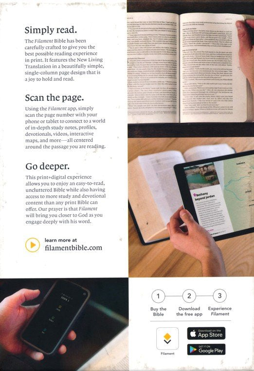 NLT Filament Bible--soft leather-look, blue