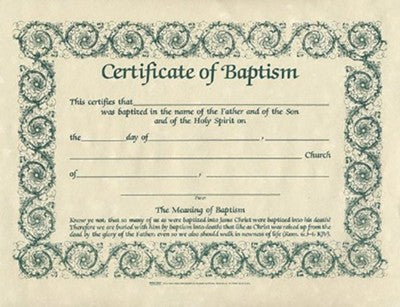 Baptism Certificates, Parchment, 6