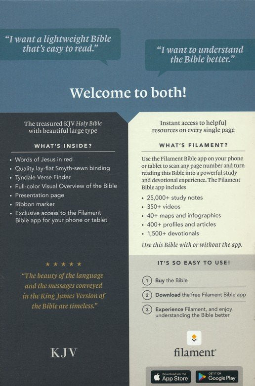 KJV Giant-Print Personal-Size Bible, Filament Enabled Edition--soft leather-look, peony/lavender (indexed)