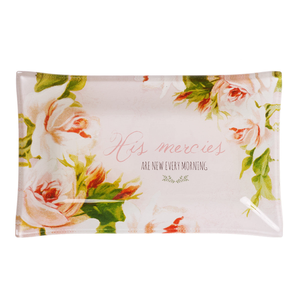 His Mercies Are New Glass Trinket Tray - Lamentations 3:23