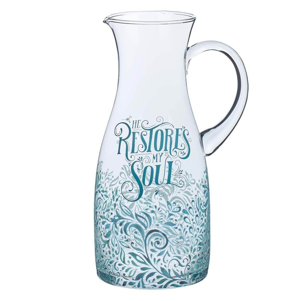 He Restores My Soul Glass Pitcher - Psalm 23:3