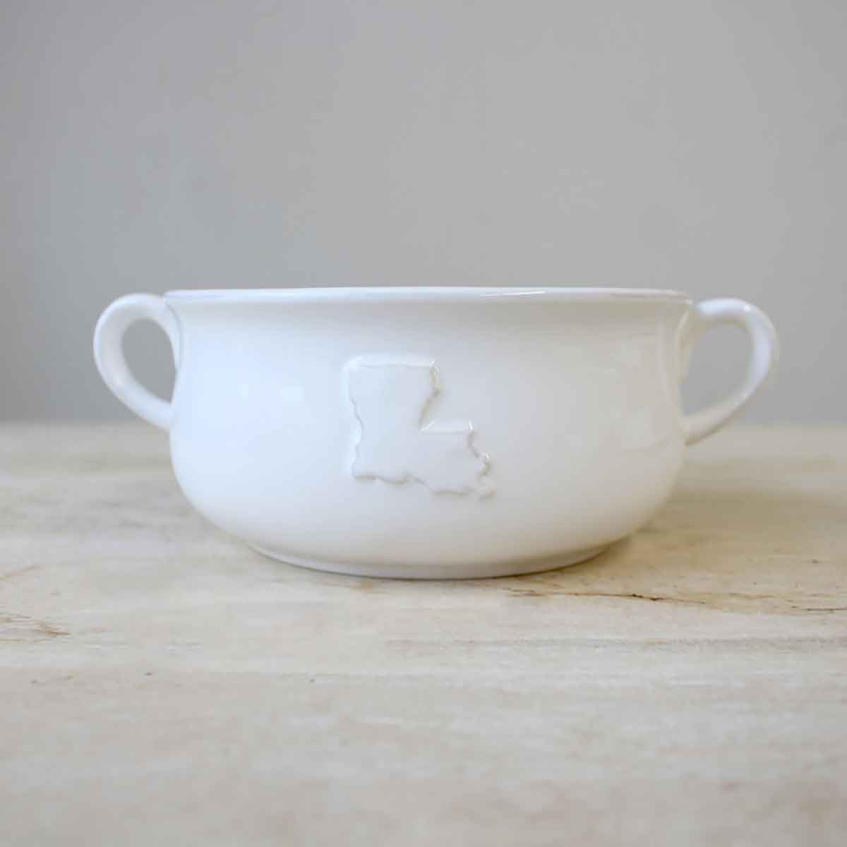 The Royal Standard - Louisiana Double Handle Bowl White 7x2.75x5.5