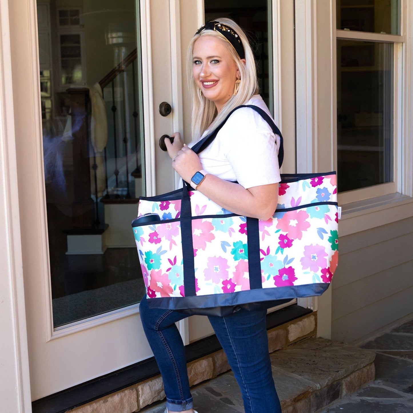 Mary Square - Large Open Tote- Sweeten the Day