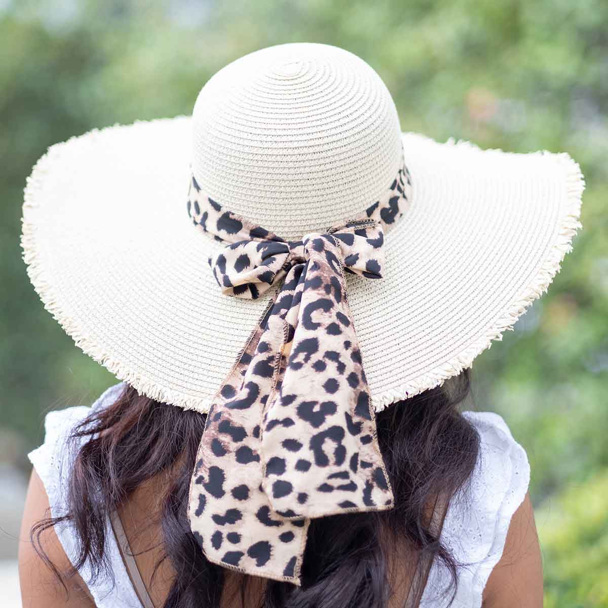 The Royal Standard - Cove Sun Hat Natural/Leopard One Size