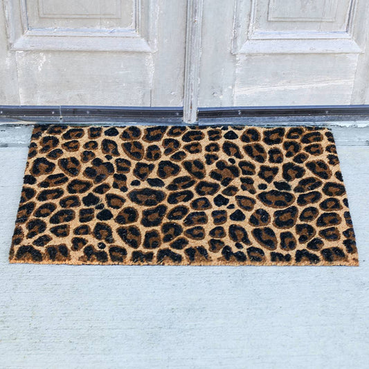 The Royal Standard - Leopard Coir Doormat   Black/Brown   30x18