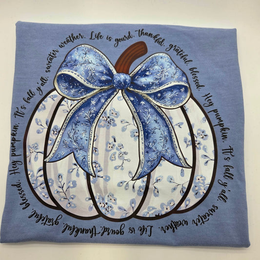 Blue pumpkin tee-Saving Grace Tee Co.