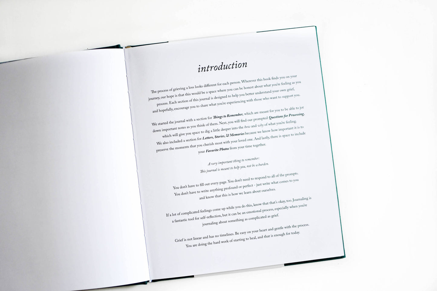 Duncan & Stone Paper Co. - Grief Journal - Teal | Sympathy Gift | Loss of Child Journal
